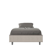 Letto Sommier imbottito 1 piazza e mezza 120x200 cm tessuto Labirinto Azelia - Bianco,Senza rete