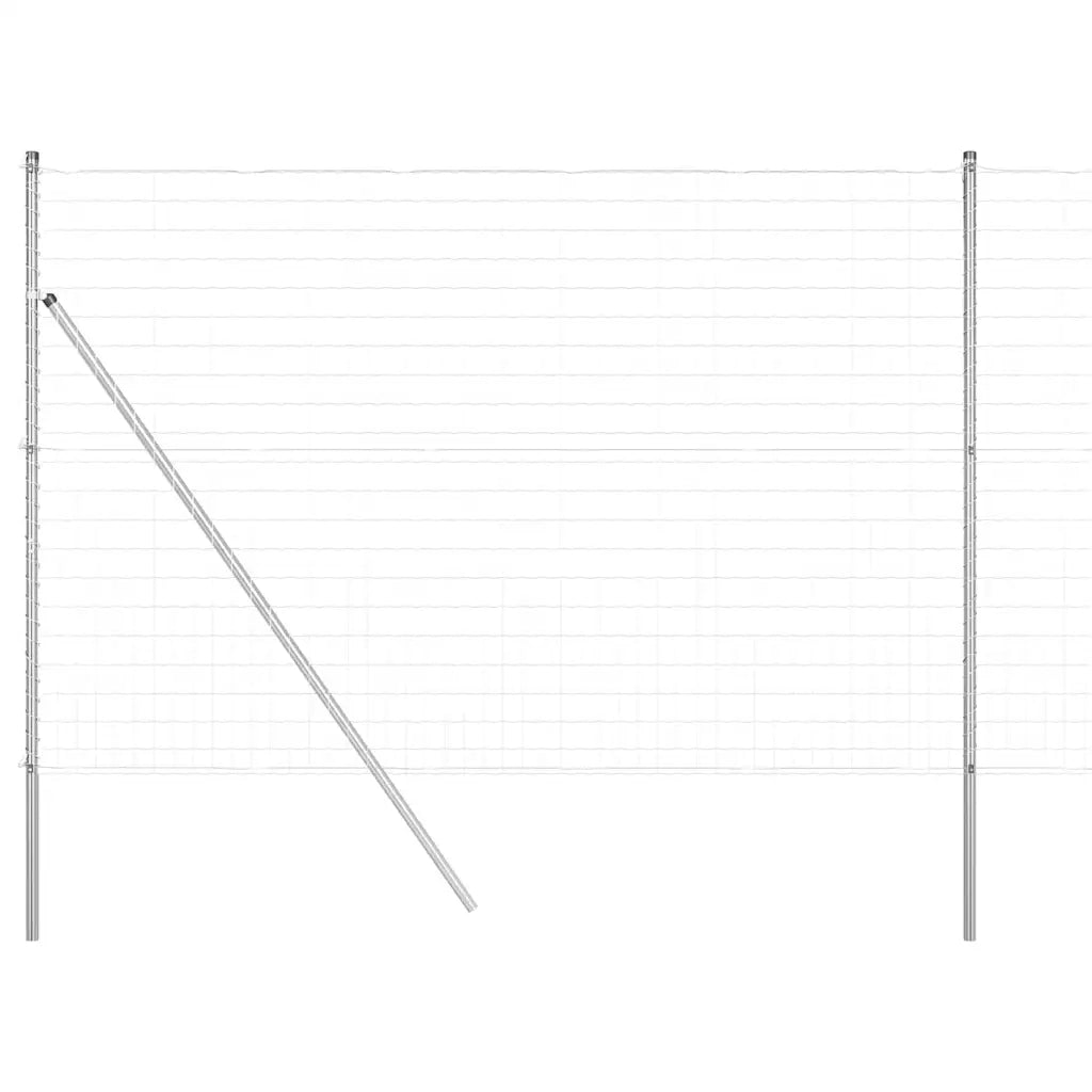 Recinzione con Posto Argento 1,6 x 10 m Acciaio e PVC