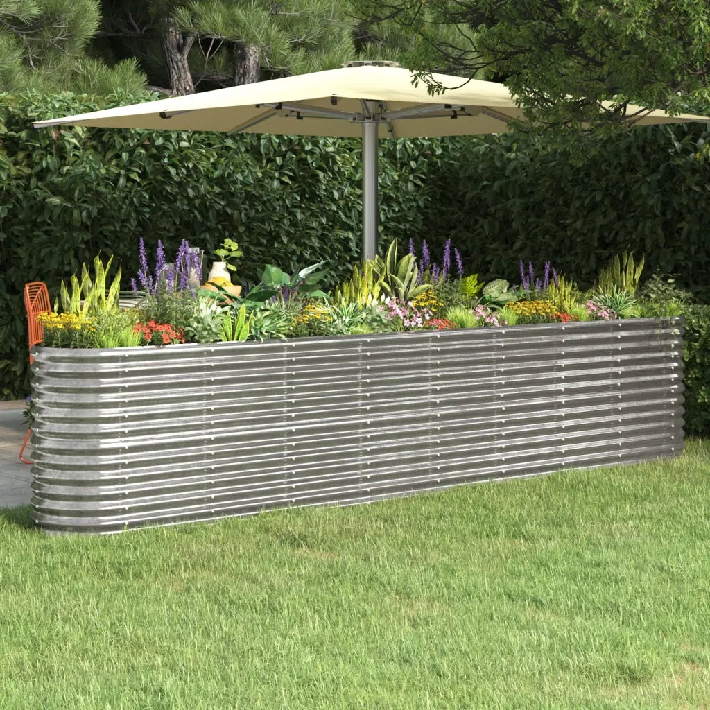 Letto Giardino Acciaio Zincato 332x40x68cm Argento 318912