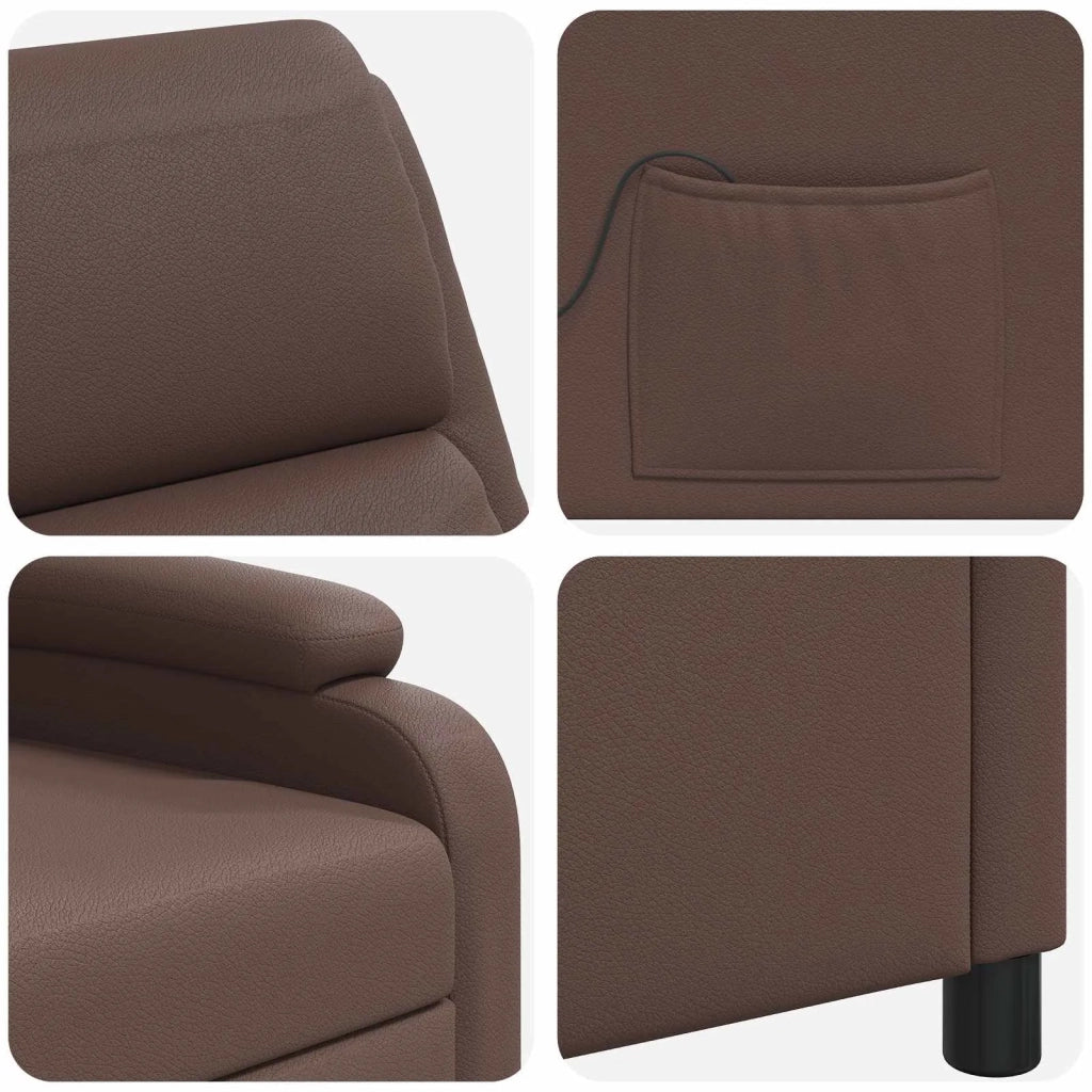 Poltrona Massaggiante Marrone Similpelle 42034863