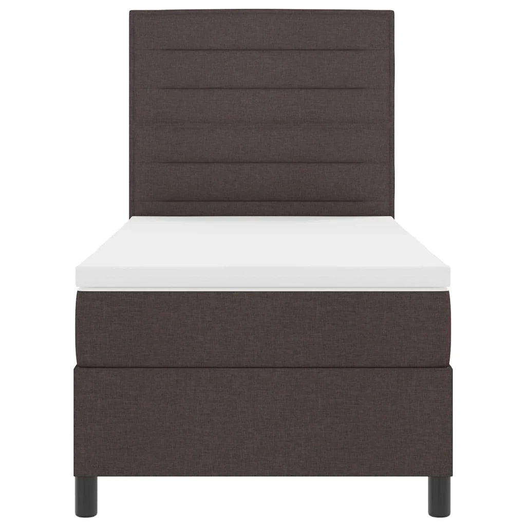 Letto a molle con materasso Marrone Scuro 100 x 200 cm Tessuto 3339290