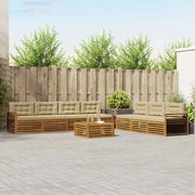Set di divani da esterno con cuscino 8 pcs Naturale e Beige 3373153