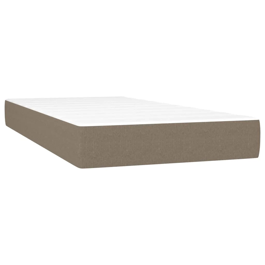 Letto singolo | Letto per adulti | Giroletto a Molle con Materasso Tortora 100x200 cm in Tessuto