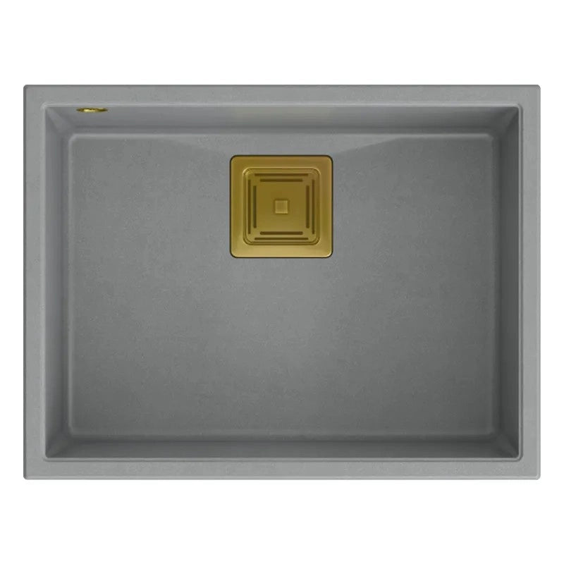 Lavello In Granito David 50 Grey Metallic Tappo rame spazzolato