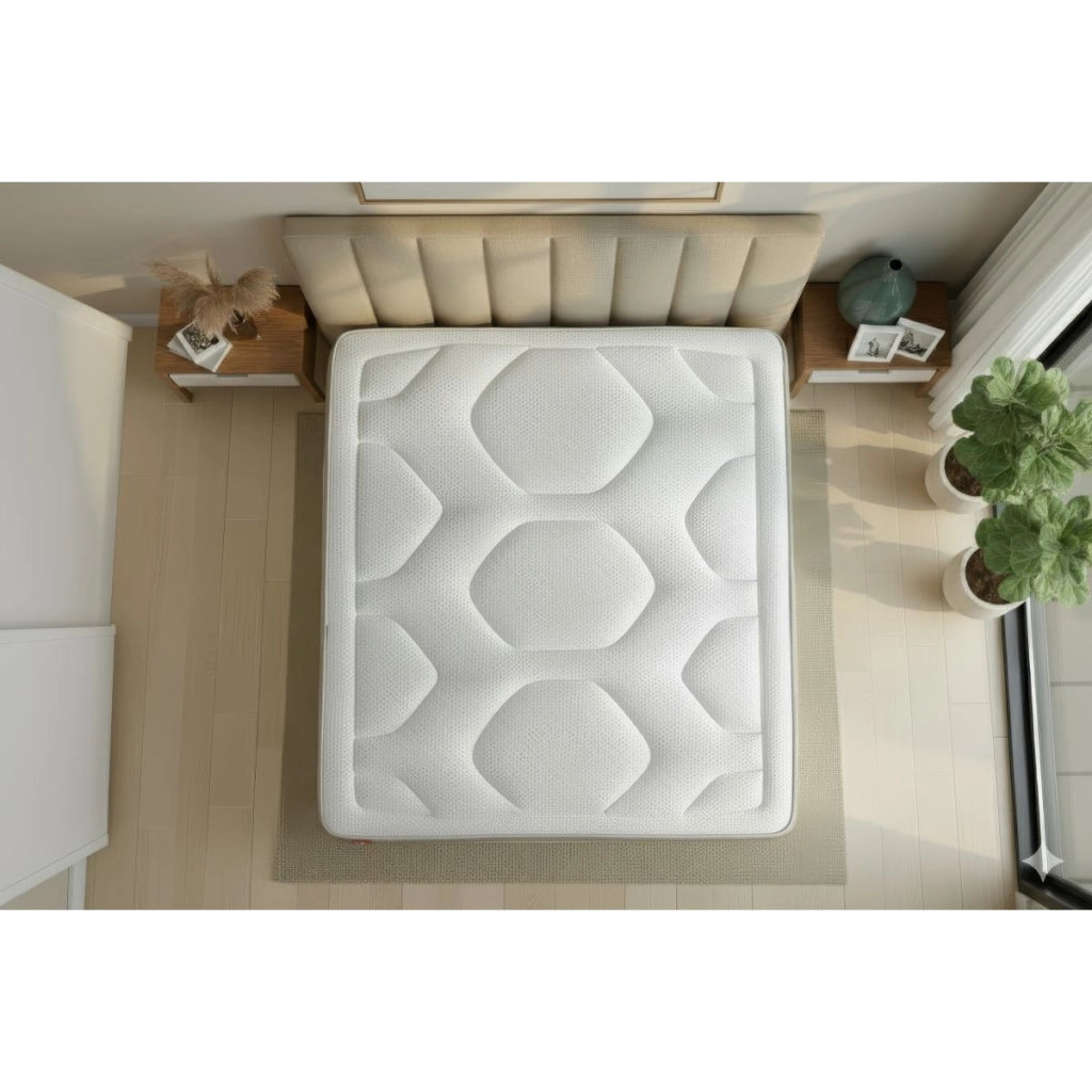 Pacchetto letto completo - Materasso 140x190cm + Box spring con doghe (kit) + 2 cuscini + Piumino - Le Cosy