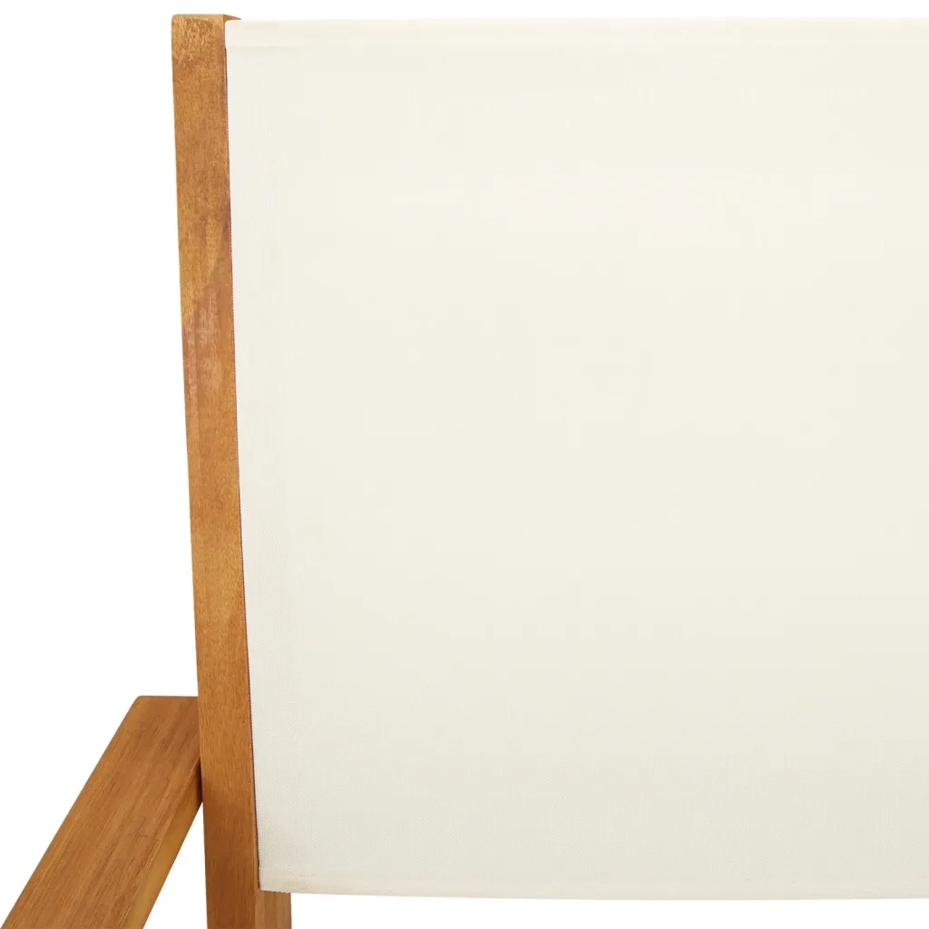 Set Pranzo da Giardino 5pz | Set Salotto da Giardino Crema in Tessuto e Legno Massello