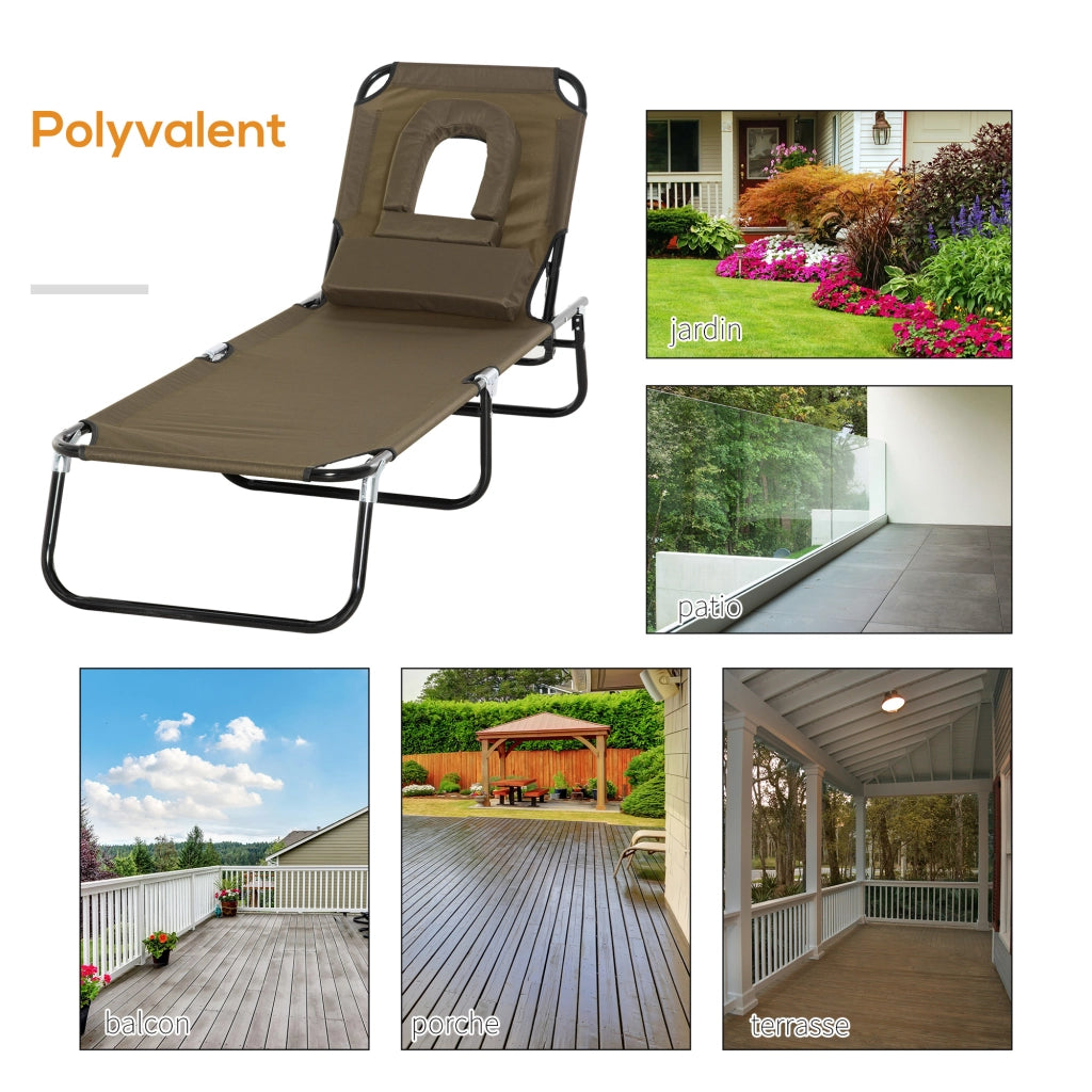 Chaise Longue Pliante ¨C zephmum ¨C Marrone