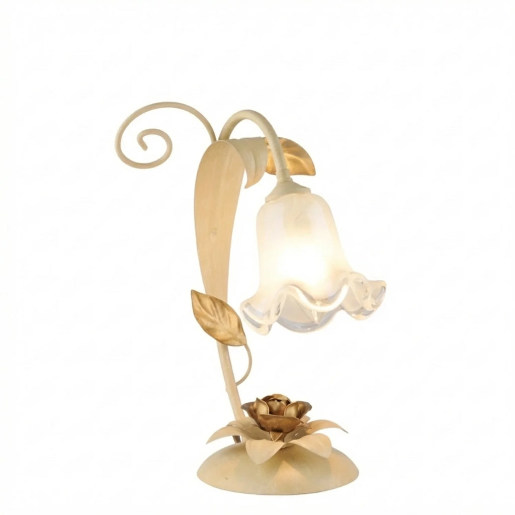 Lumetto Arte Povera Cesto Metallo Avorio E Oro 1 Luce E14