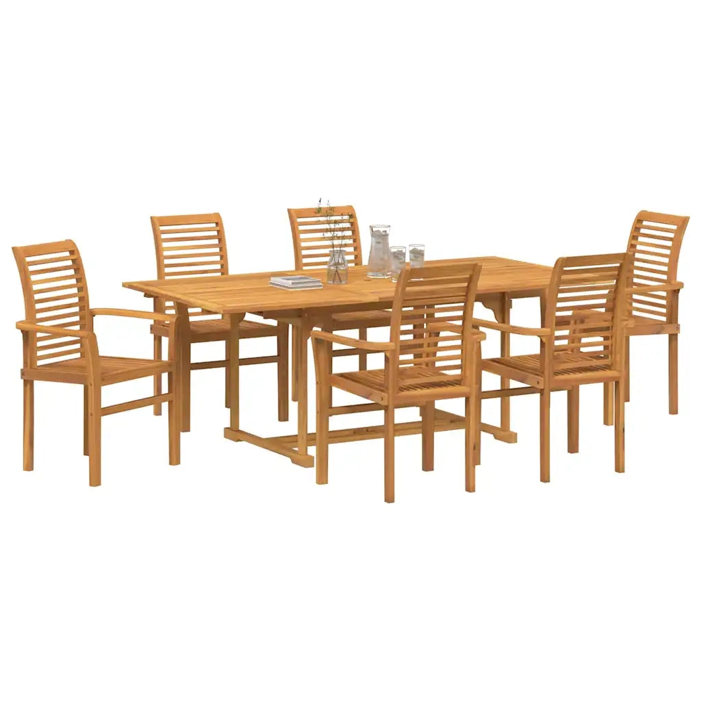 Set da Pranzo per Giardino 7 pcs Marrone Legno di teak solido 3383942