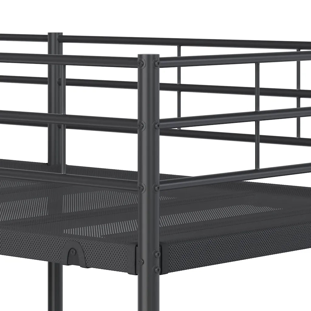 Letto singolo | Letto per adulti | Letto a Castello senza Materasso Nero 80x200 cm in Acciaio