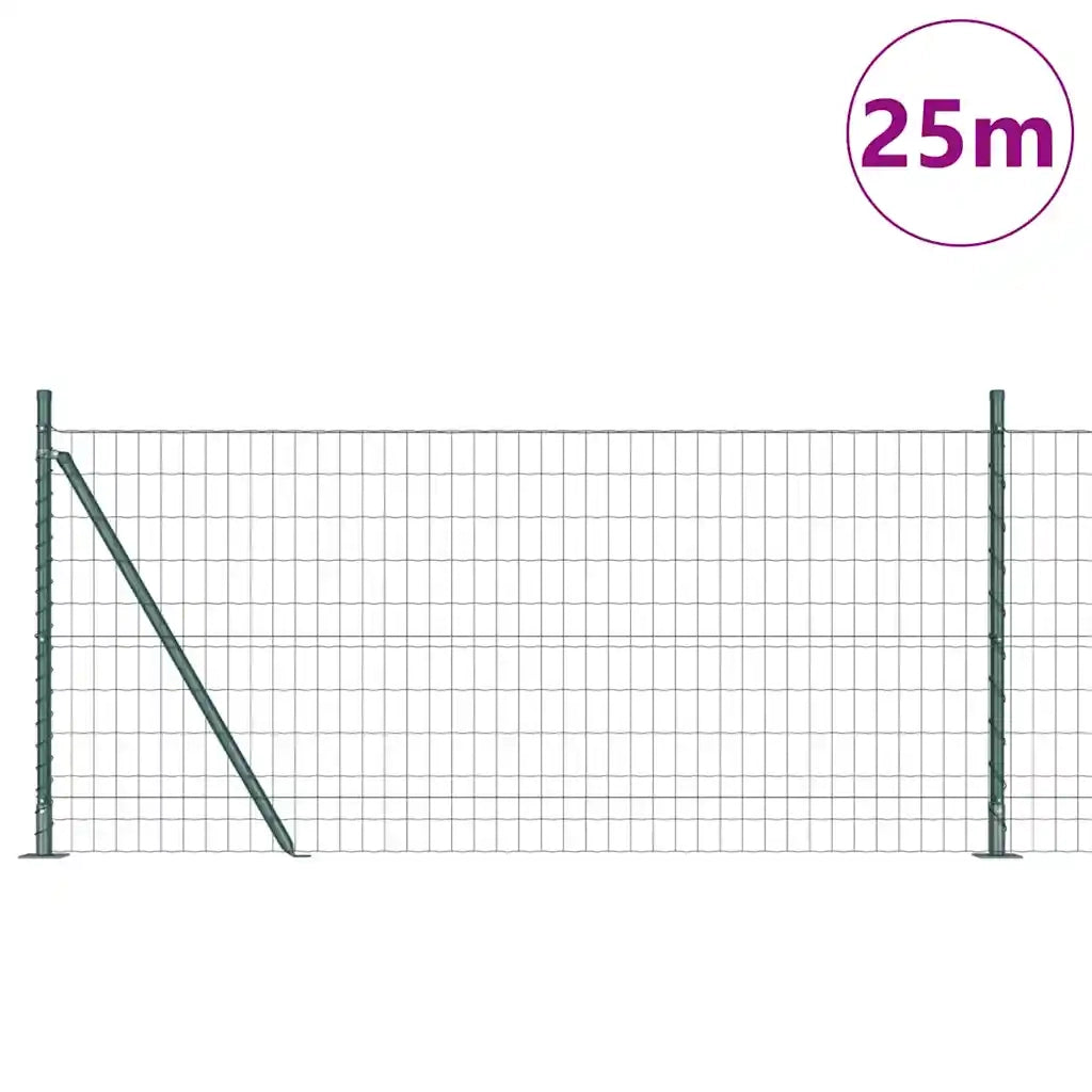 Recinzione con Posto Verde 0,8 x 25 m Acciaio e PVC