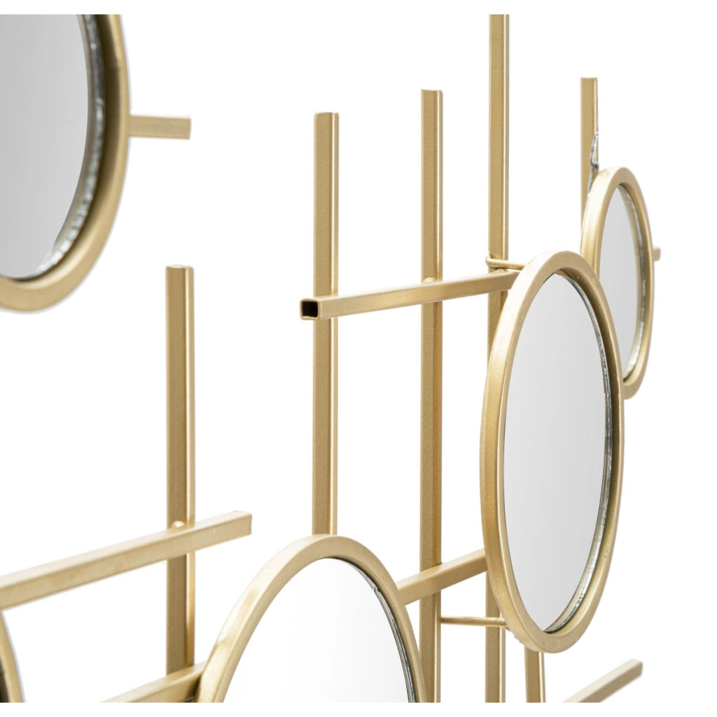 Specchio con Cornice Cerchi 27, Oro, Metallo, 117x4,5x61 cm