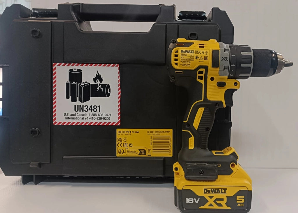 DeWalt DCD791P2 Trapano avvitatore 5.0 Ah, motore Brushless 18 V, 2 velocità con valigia TSTAK
