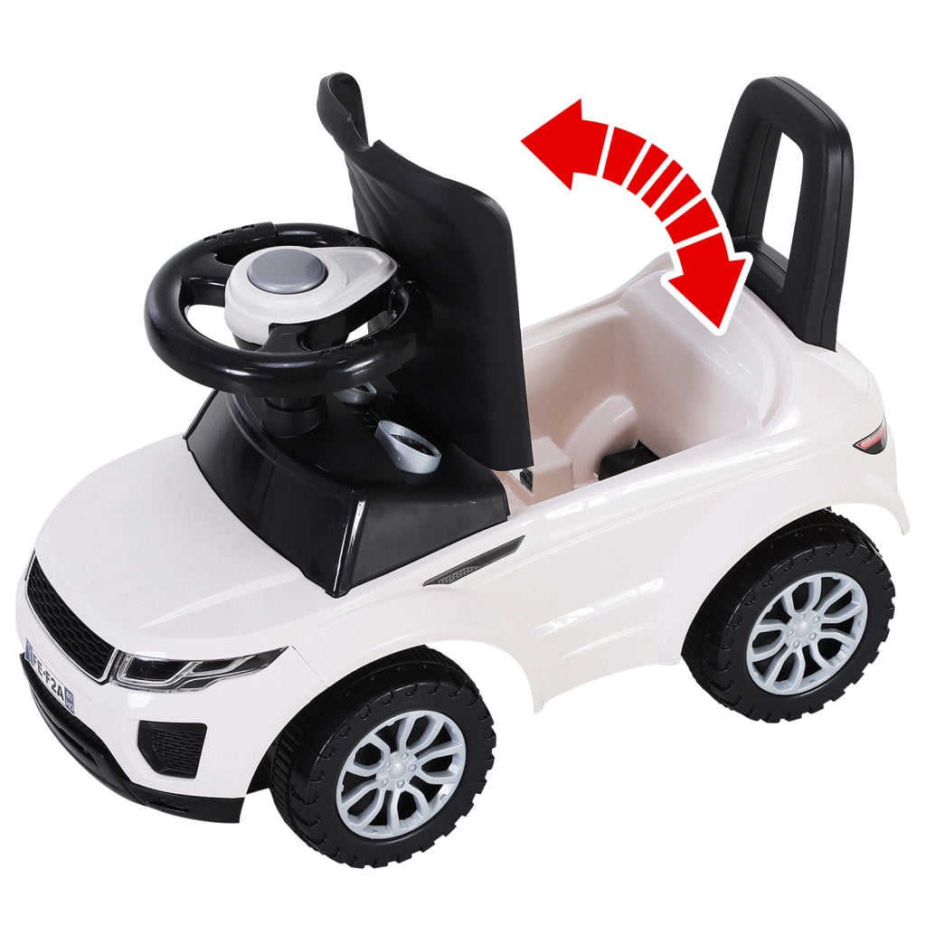 Carrello cavalcabile per bambini ¨C Xylo ¨C bianco con clacson e vano portabigiochi 12-36 mesi