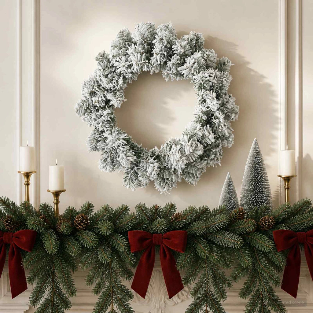 Ghirlanda di Natale Bianco Ø 50 cm PVC 42056961