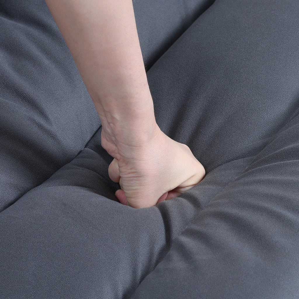 Poltrona relax girevole a 360 gradi con schienale regolabile in 5 posizioni, in acciaio e microfibra grigio scuro