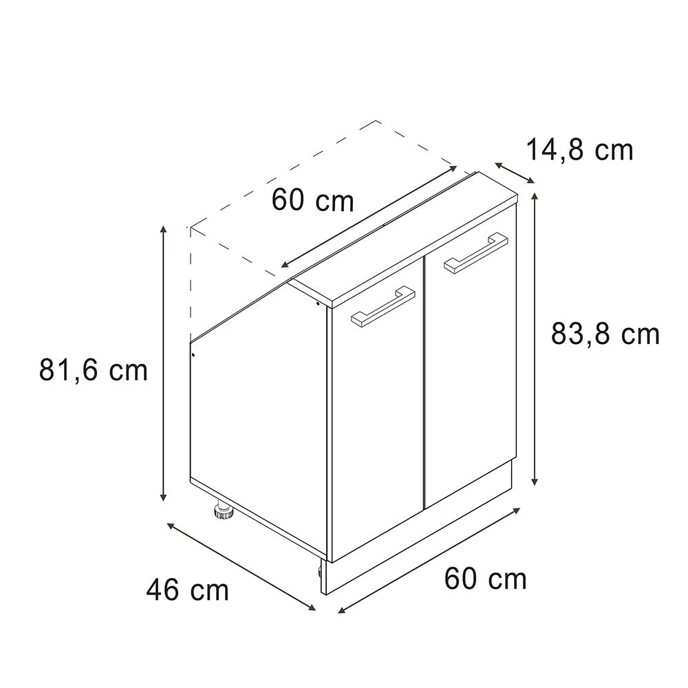 Mobile sottotetto Rion Sonoma/Antracite con 2 porte Vicco