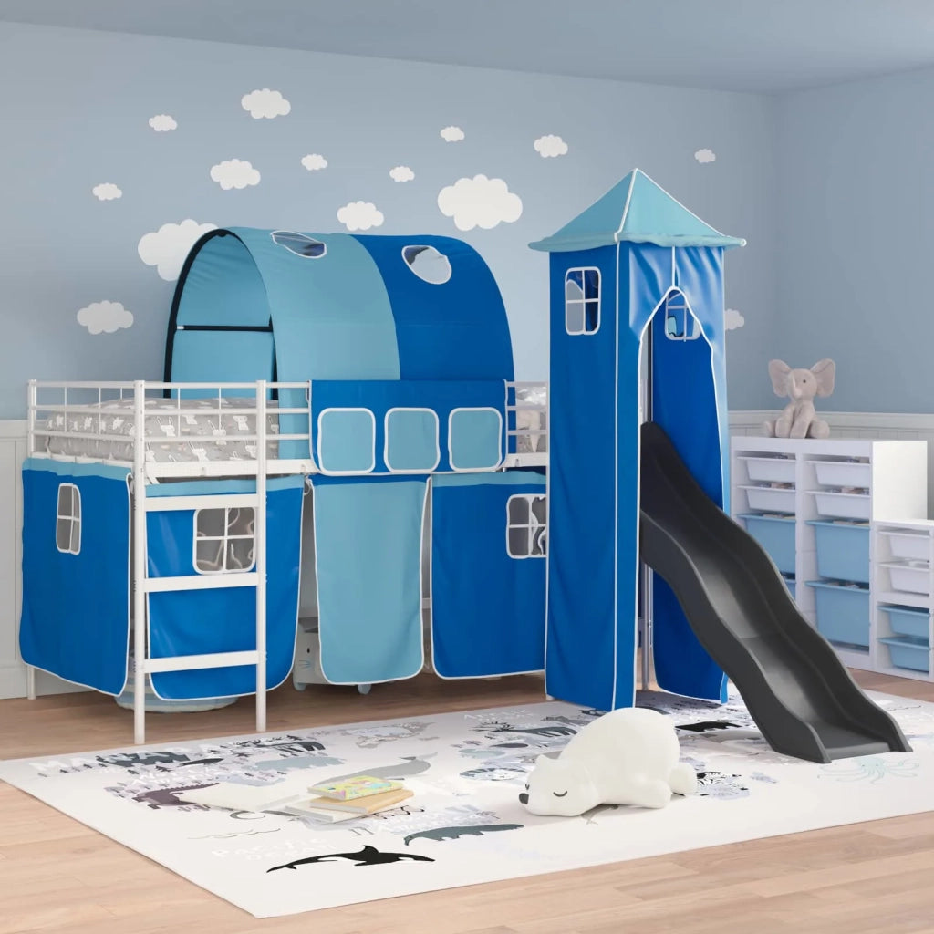 Struttura del letto loft per bambini Bianco e Blu 80 x 200 cm 42020900
