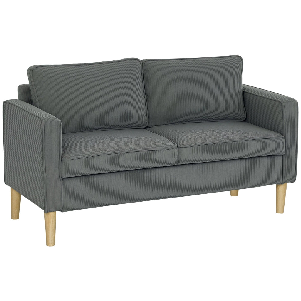 Divano 2 Posti con Spazio Contenitore e 2 Cuscini 140x63x79 cm Grigio
