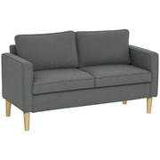 Divano 2 Posti con Spazio Contenitore e 2 Cuscini 140x63x79 cm Grigio