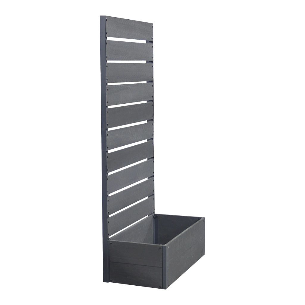 Fioriera con Spalliera Heerde in WPC 150 x 72 x 38 cm Grigio [en.casa]