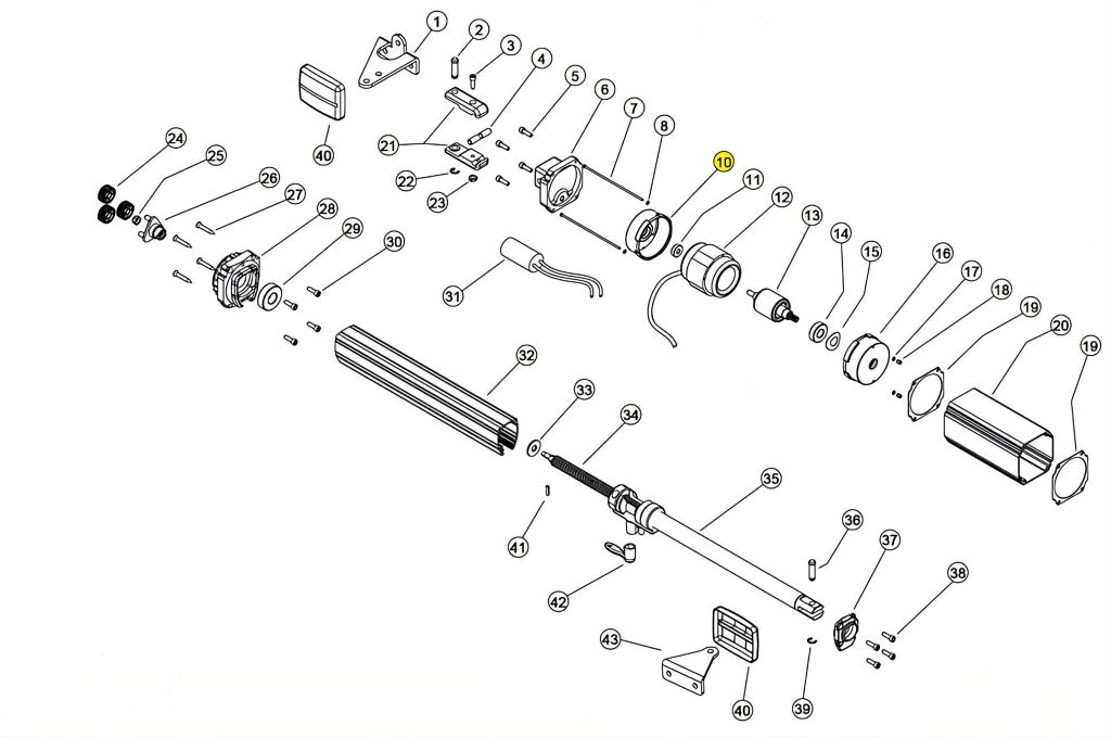 121022 COPERCHIO POSERIORE STATORE ALLUMINIO LINEAR 11 VH 230V RICAMBIO