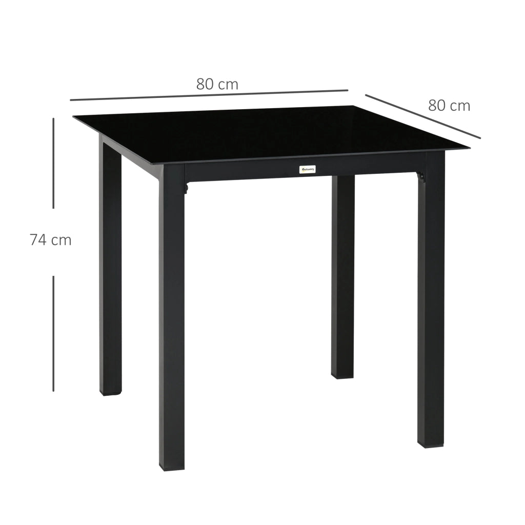 Tavolo da giardino ¨C Minimal ¨C 80x80x74 cm, nero, polyrattan