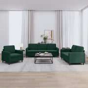Set di Divani 3 pz Verde Scuro in Velluto