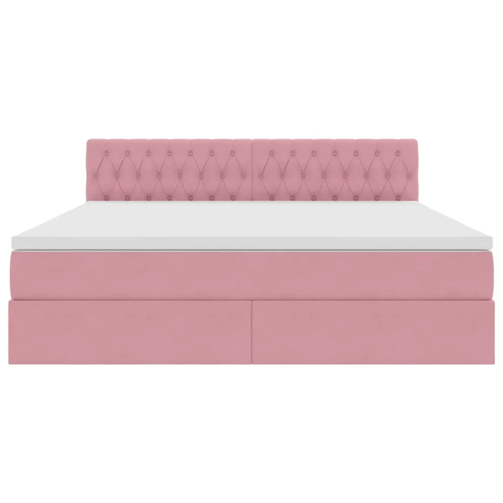 Letto con Contenitore con materasso Rosa 180 x 200 cm Velluto 3370838