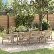 Set da Pranzo per Giardino 9 pcs Beige polyrattan 3334885