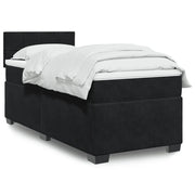 Giroletto a Molle con Materasso-Struttura Letto Nero 90x200 cm in Velluto 730745