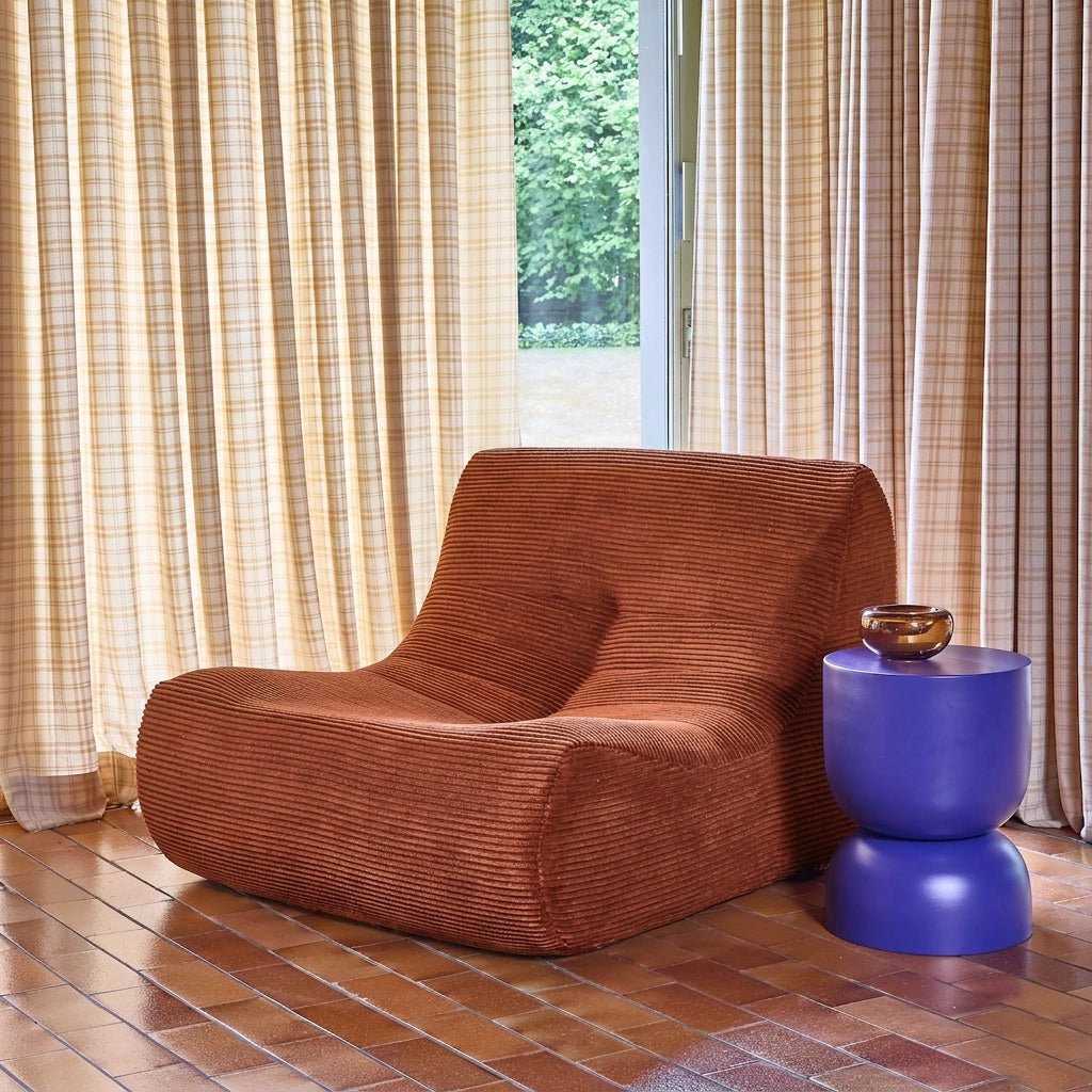 Modulo per divano modulare in velluto a coste, terracotta
