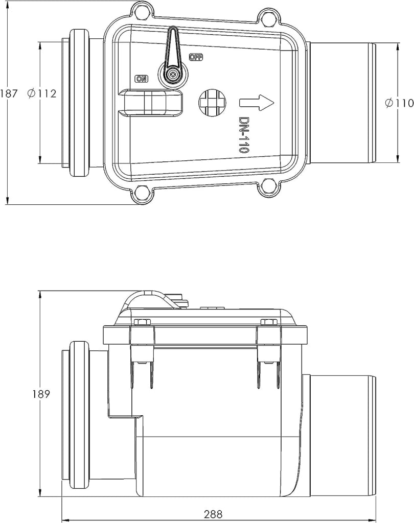 Valvola di Non Ritorno DN110 in ABS per laghetti