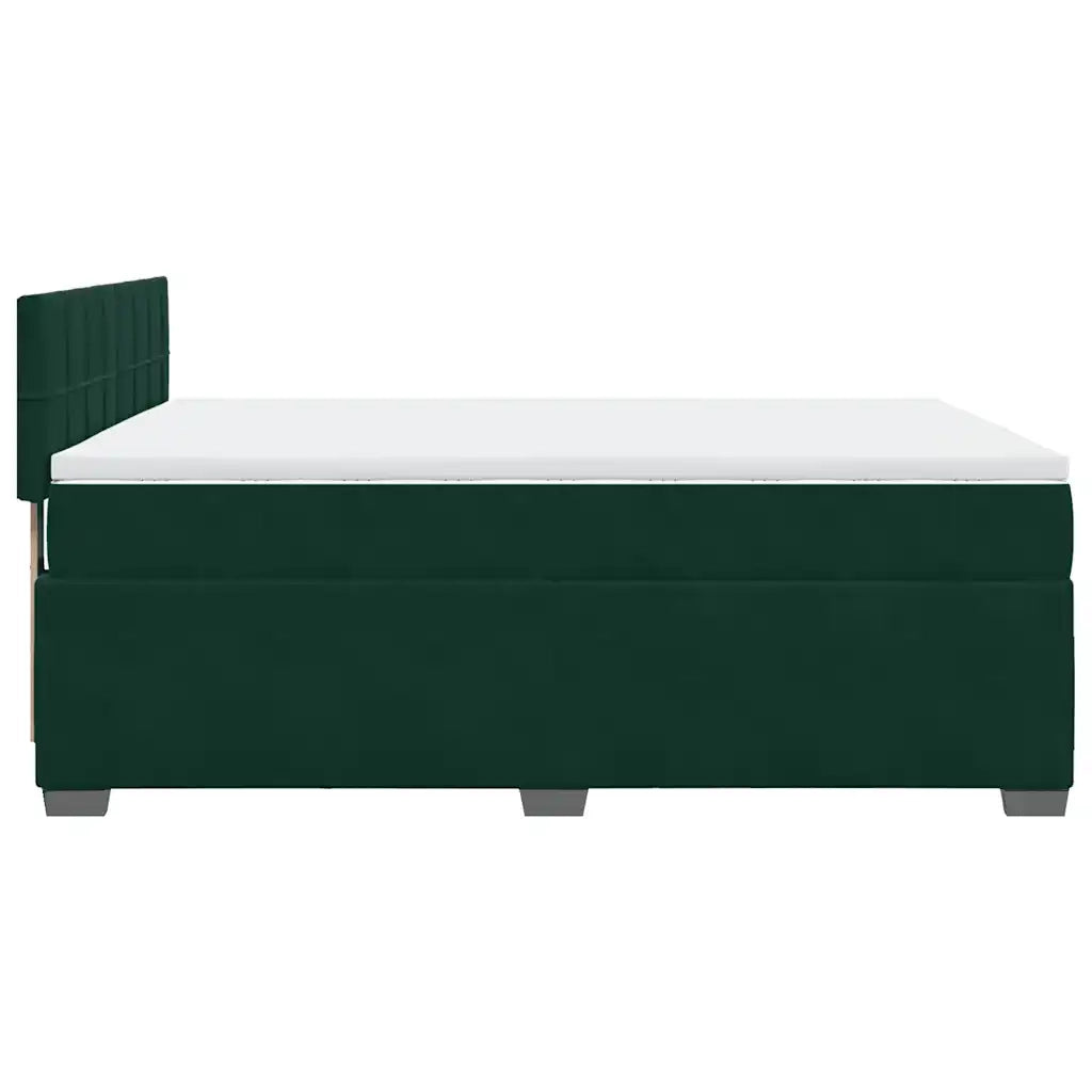 Giroletto a Molle con Materasso Verde Scuro 160x200 cm Velluto 3286357
