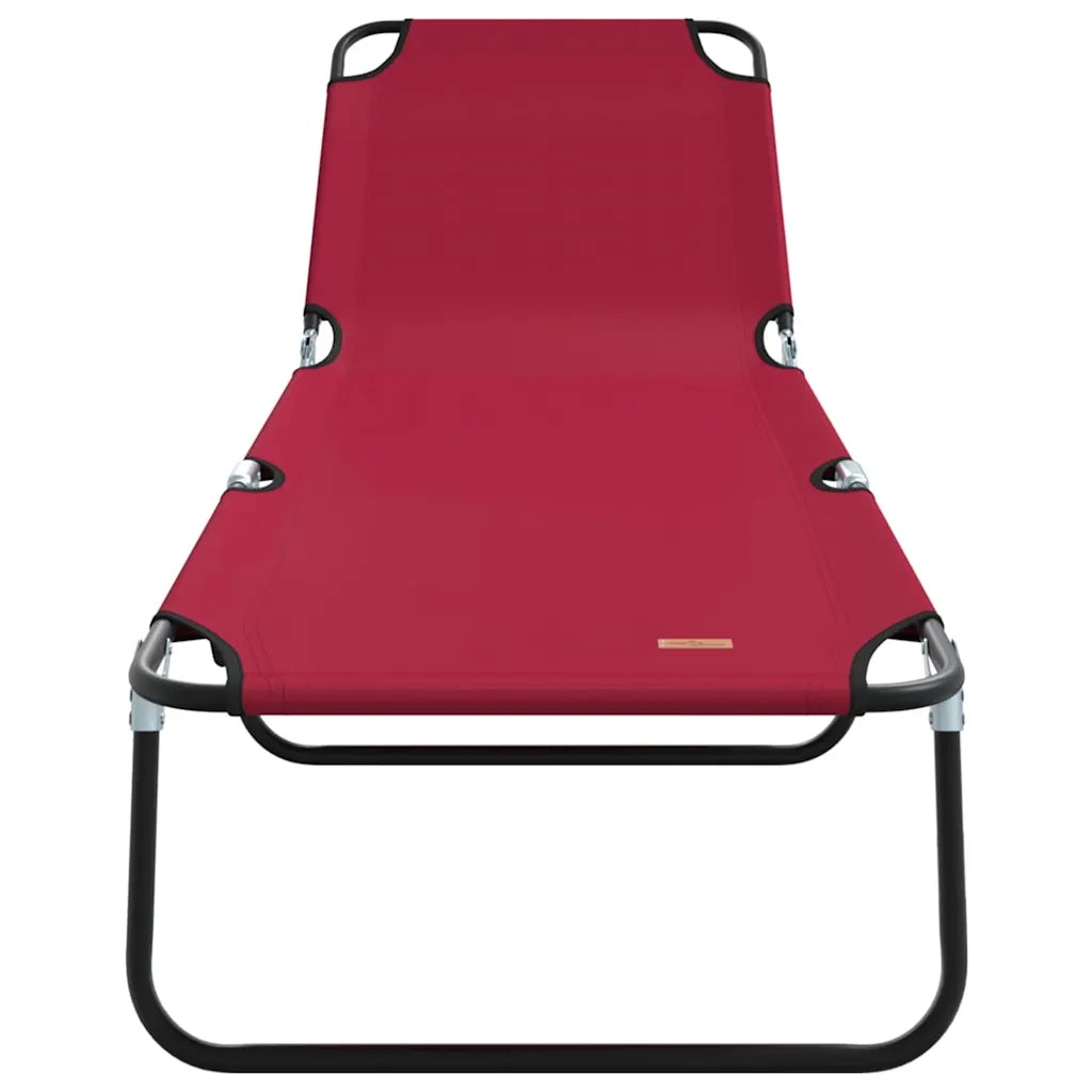 Lettino Prendisole | Sdraio da giardino | Lettino da sole pieghevole 2 pz Rosso 188 x 57 x 86,5 cm