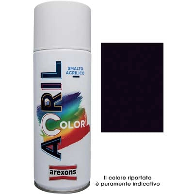 SMALTO SPRAY ACRIL COLOR AREXONS - NERO OPACO ML 400- 6 pezzi