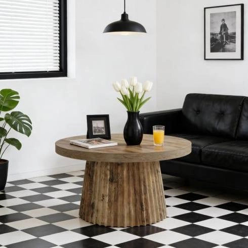 TAVOLINO DA CAFFÈ Rotondo 80 cm MDF Marrone