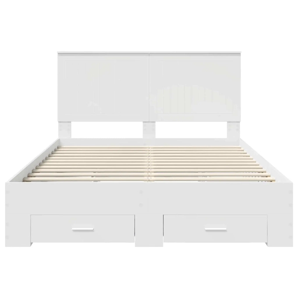 Struttura del letto-Giroletto-Rete del Letto Bianco 140 x 200 cm Legno multistrato 730444