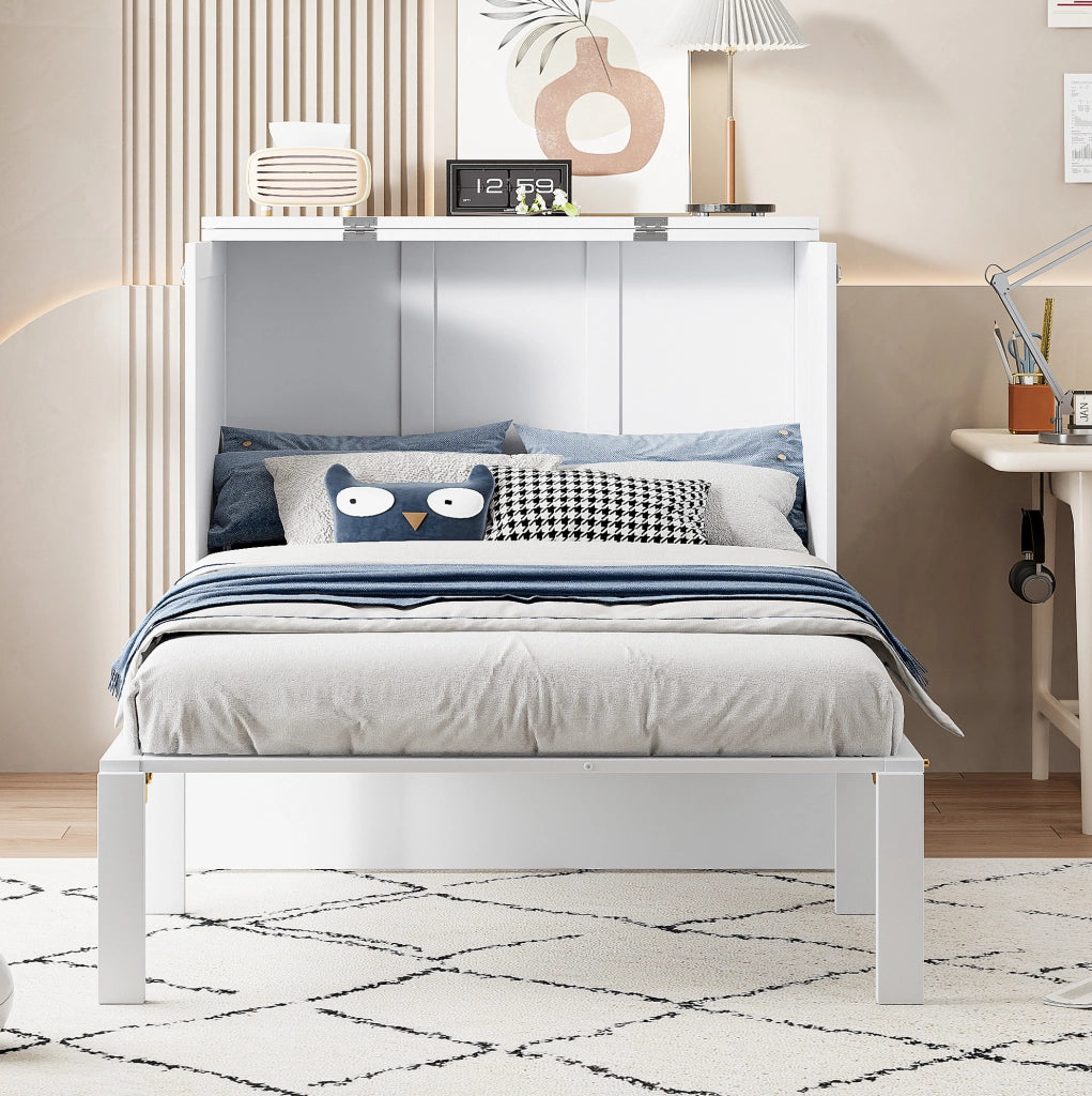 Letto a scomparsa verticale 90x200 cm bianco con rete
