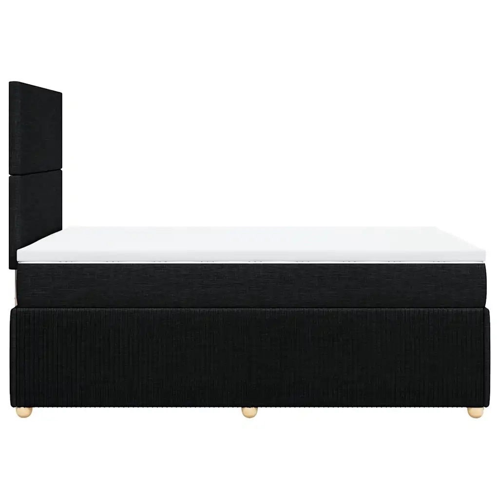 Giroletto a Molle con Materasso Nero 120x190 cm in Tessuto