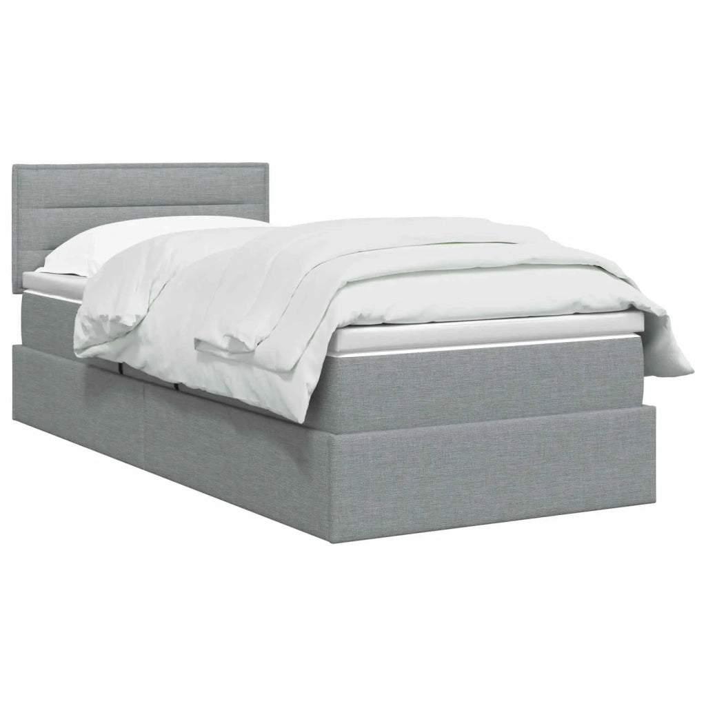 Letto con contenitore e materasso Grigio Chiaro 90 x 190 cm 3458526