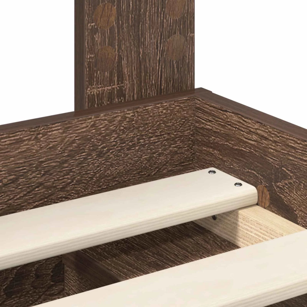 Letto singolo | Letto per adulti | Struttura del letto Rovere Marrone 75 x 190 cm Pino massello