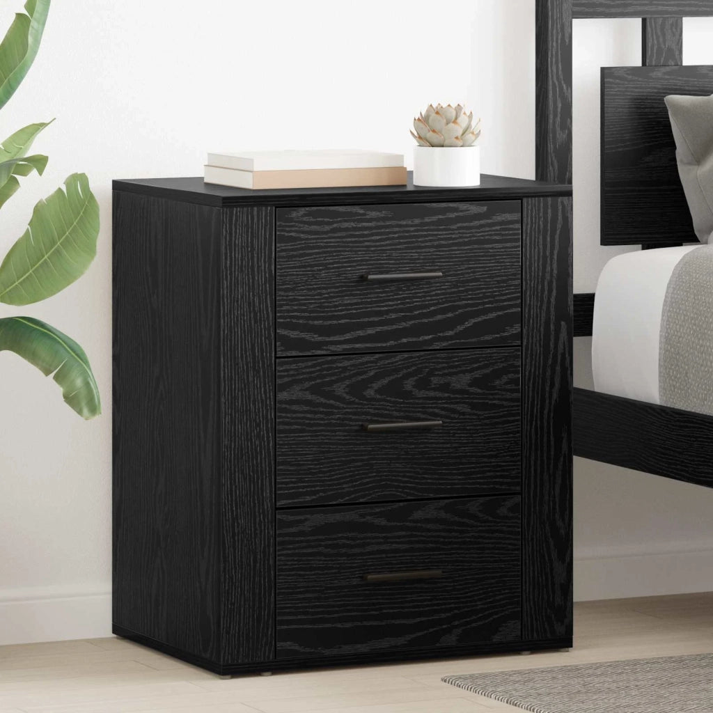 Armadio da Notte Rovere Nero 35 x 50 x 60 cm Legno multistrato 881062