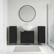 Set di armadietti da bagno in 3 pezzi BREDA Nero 3418045