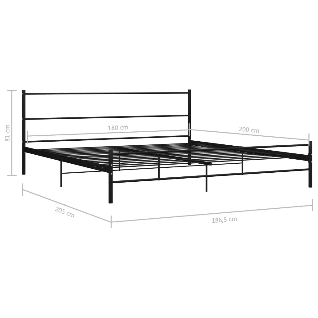 Giroletto-Struttura Letto Nero in Metallo 180x200 cm 323286