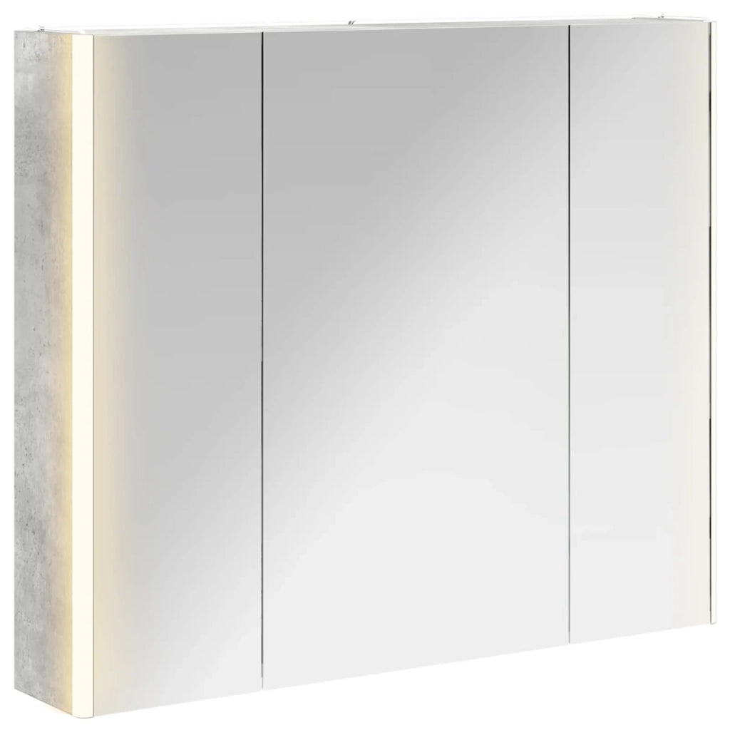 Mobiletto per specchio da bagno Grigio cemento 889266