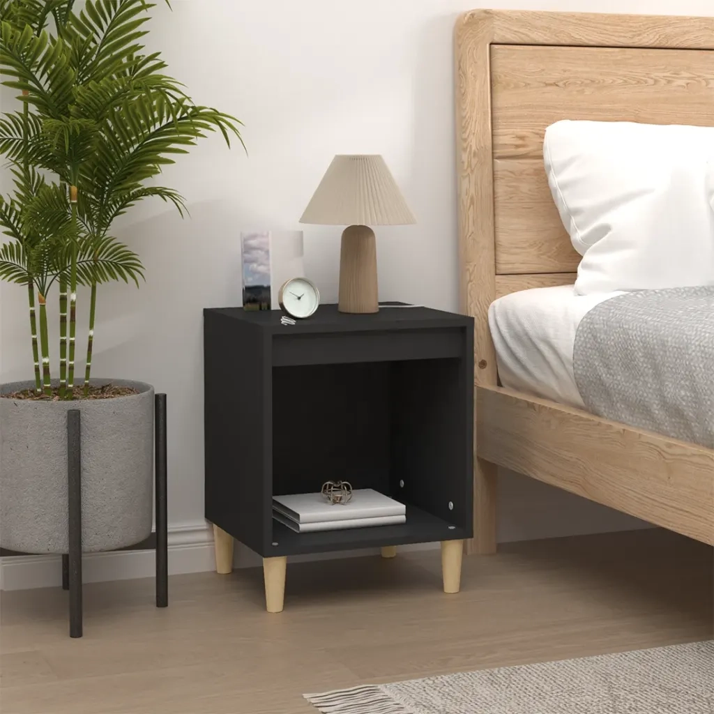 Set di 2 Comodini | Armadio da Notte | Mobiletto da notte Nero 40x35x50 cm