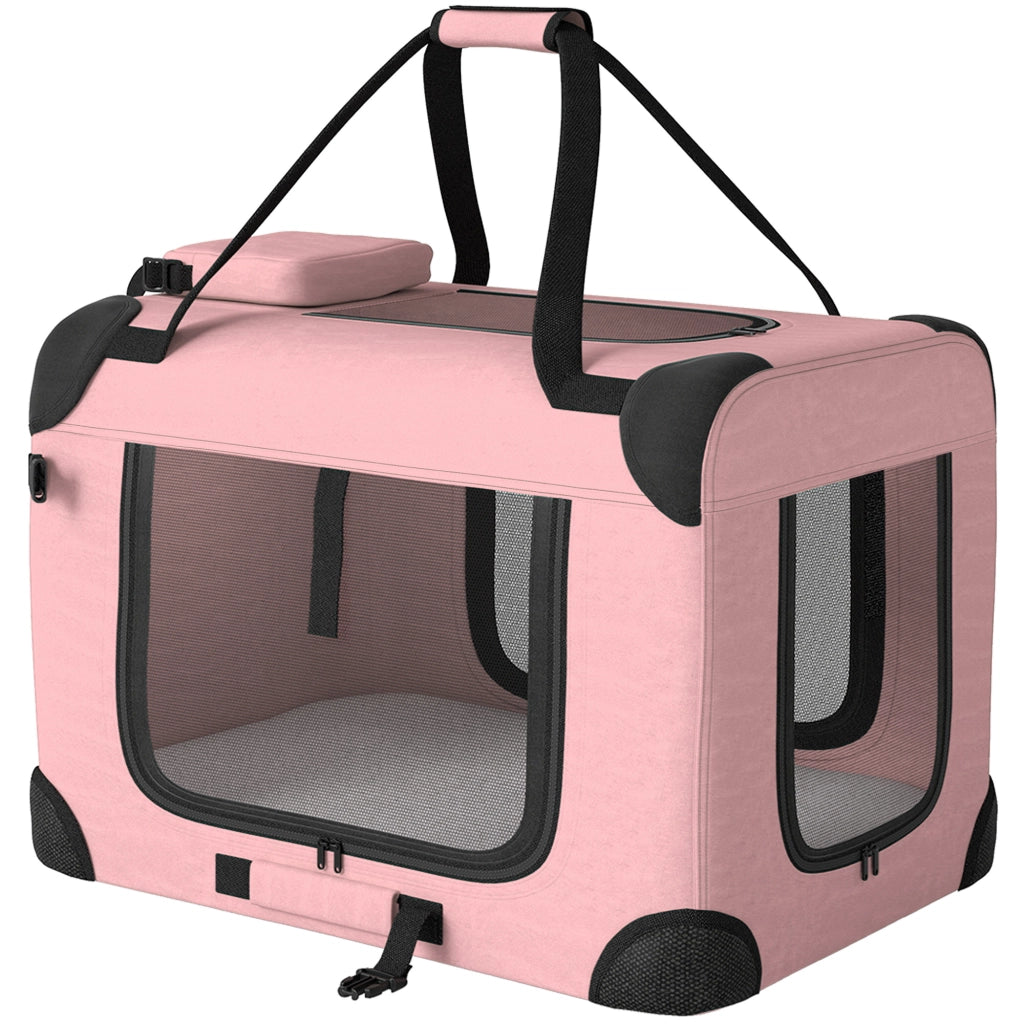 Trasportino per Cani Pieghevole con Cuscino ¨C Zephmum ¨C Rosa 60x41.5x41 cm