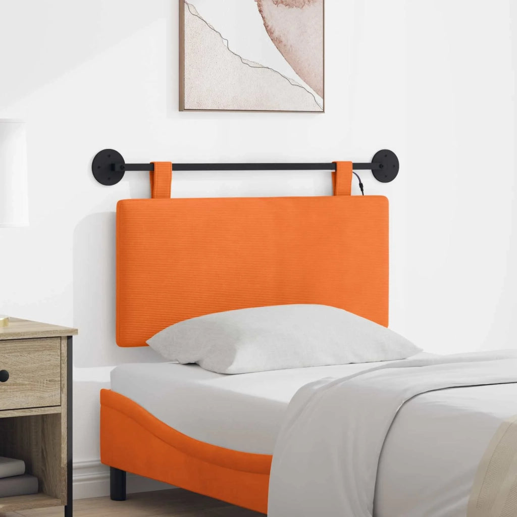 Testiera sospesa Con luce LED Arancione Tessuto in Cords 3424288