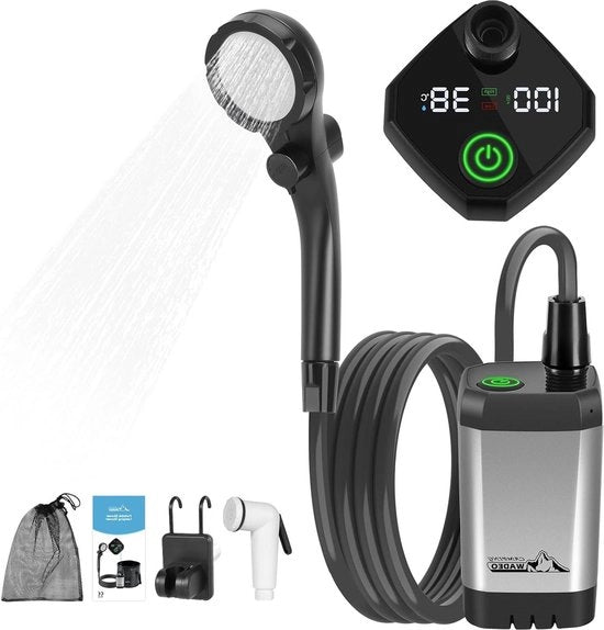 Doccia portatile per campeggio con batteria con pompa - Batteria ricaricabile 4500 mAh - Doccia mobili per viaggi in campeggio - Pulizia auto - giardinaggio - tipo C